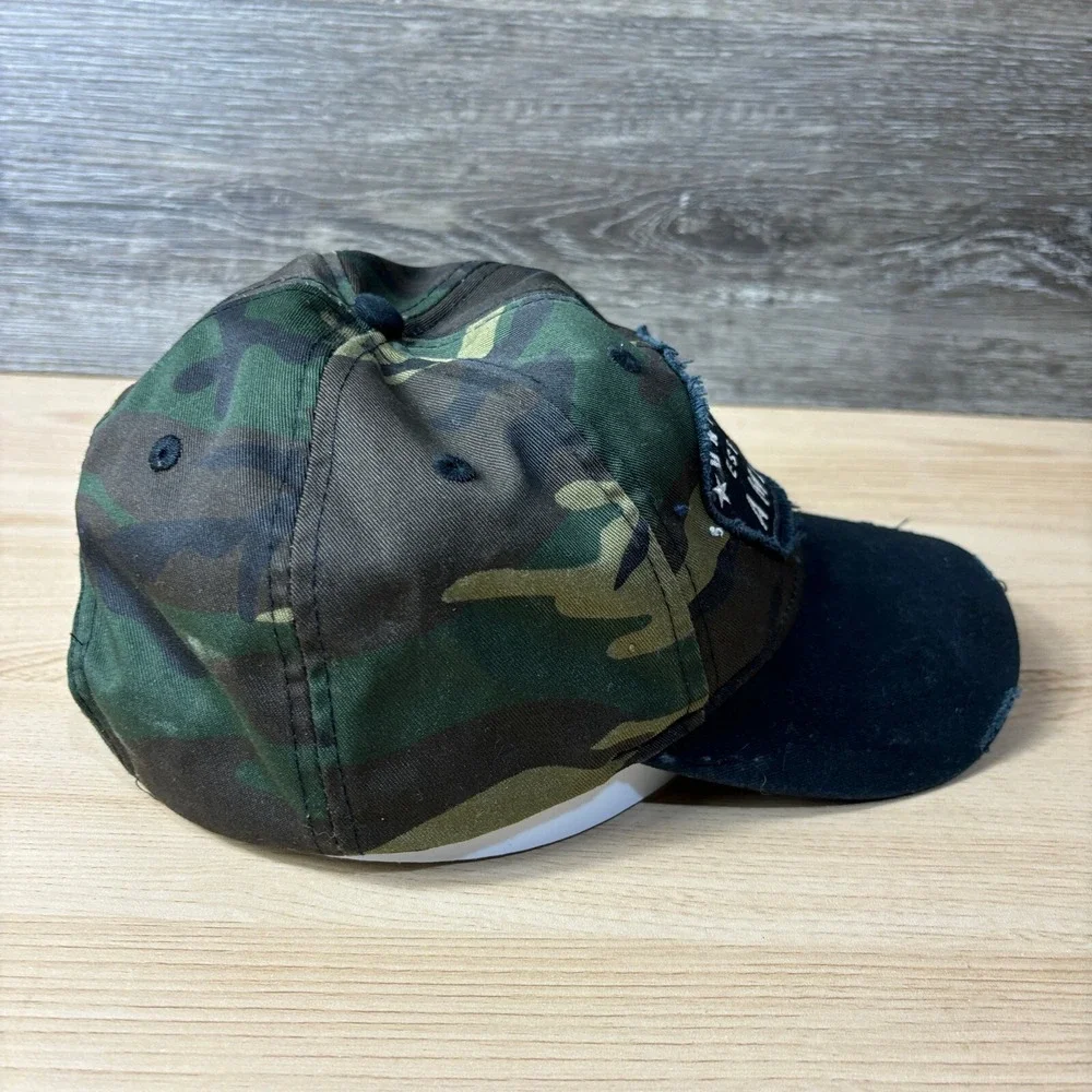 USA Hat Cap Strap Back‎ Red Green Camo Army United States of America Adjustable